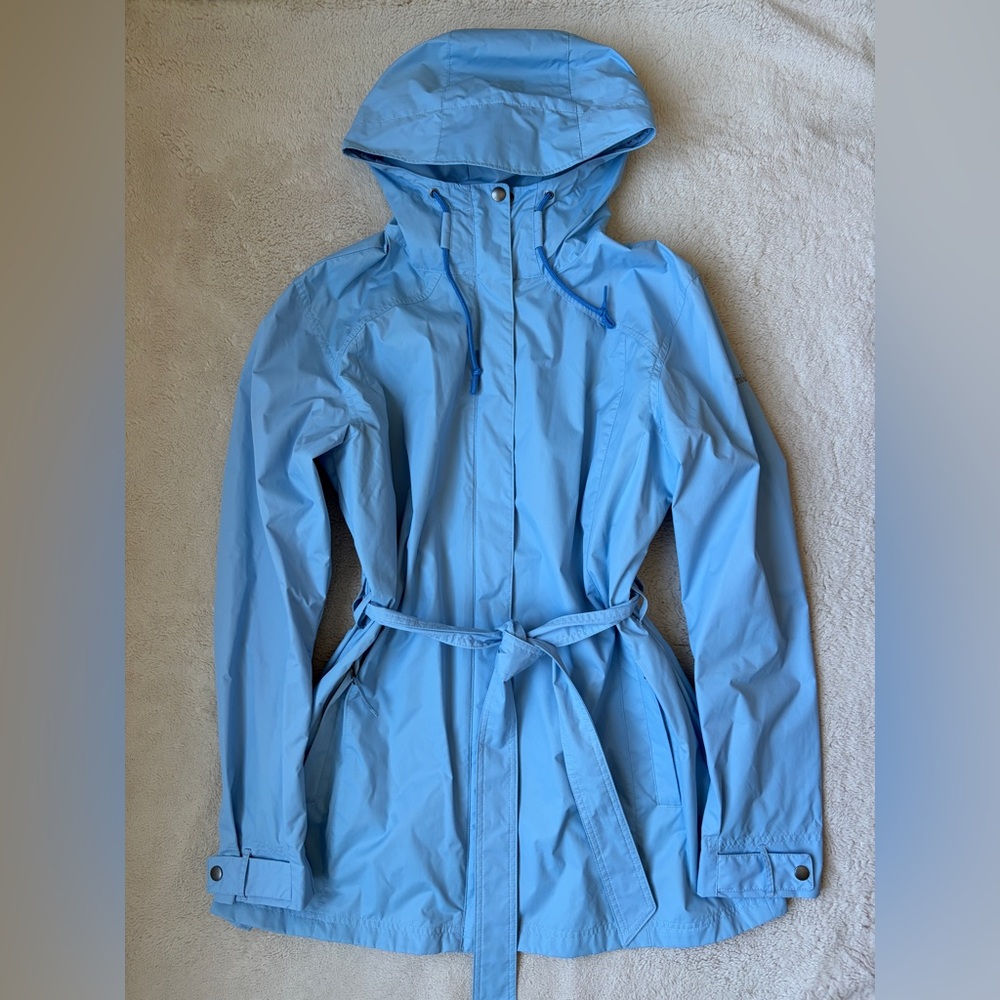 Columbia Light Blue Women's Hooded Rain Jacket Size XL - Picture 3 of 12